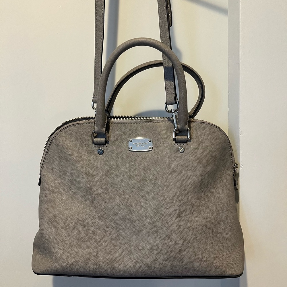 Michael Kors Taupe Saffiano Satchel